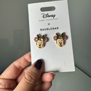 Disney Minnie Mouse Gold and Pink Earrings